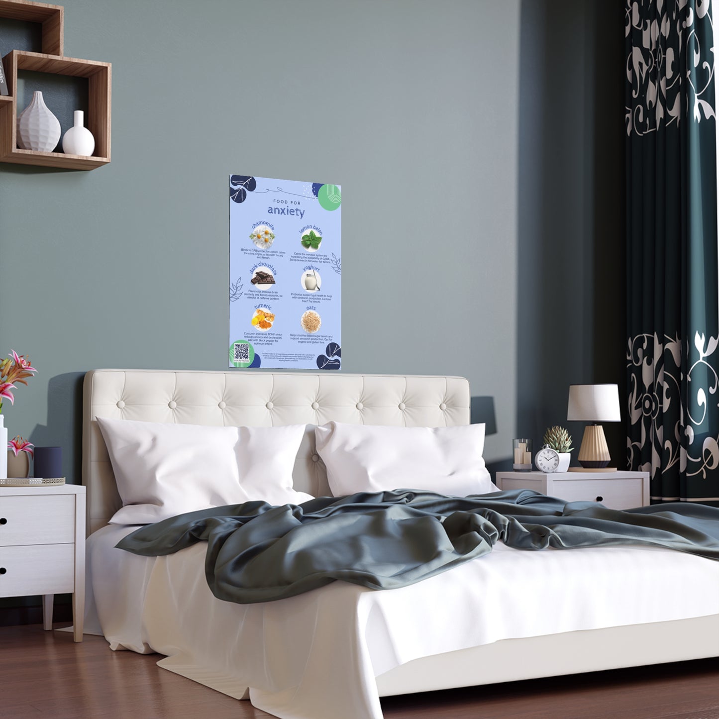 Food for Anxiety Silk Poster - Indoor & Outdoor Wall Decor