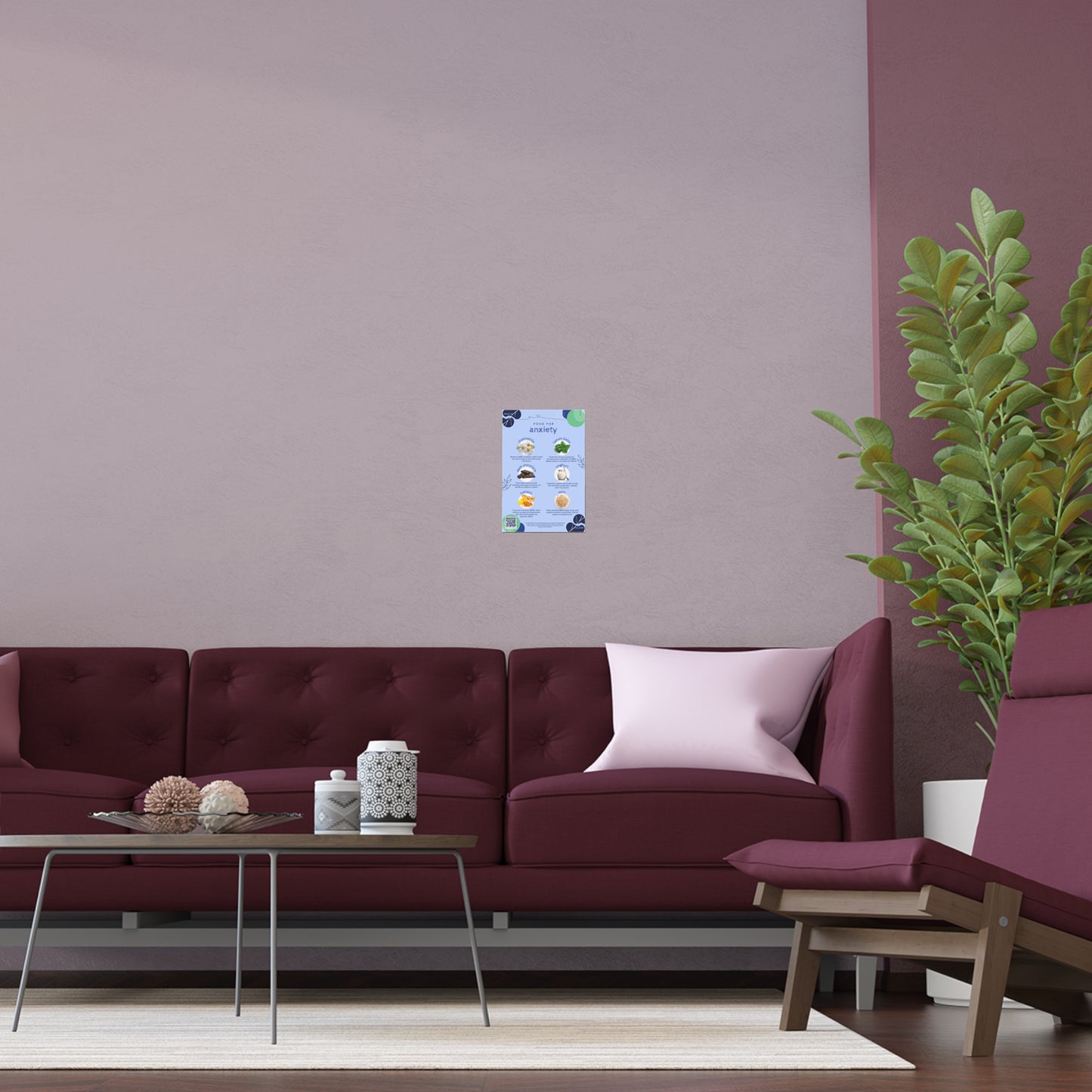 Food for Anxiety Silk Poster - Indoor & Outdoor Wall Decor