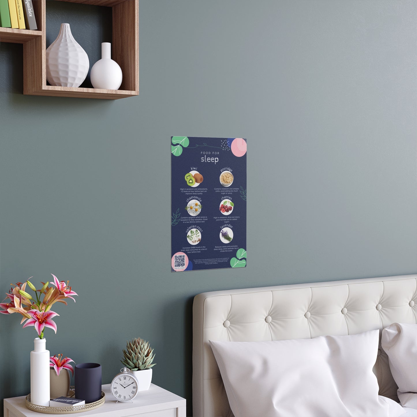 Food For Sleep Silk Poster - Indoor & Outdoor Wall Decor