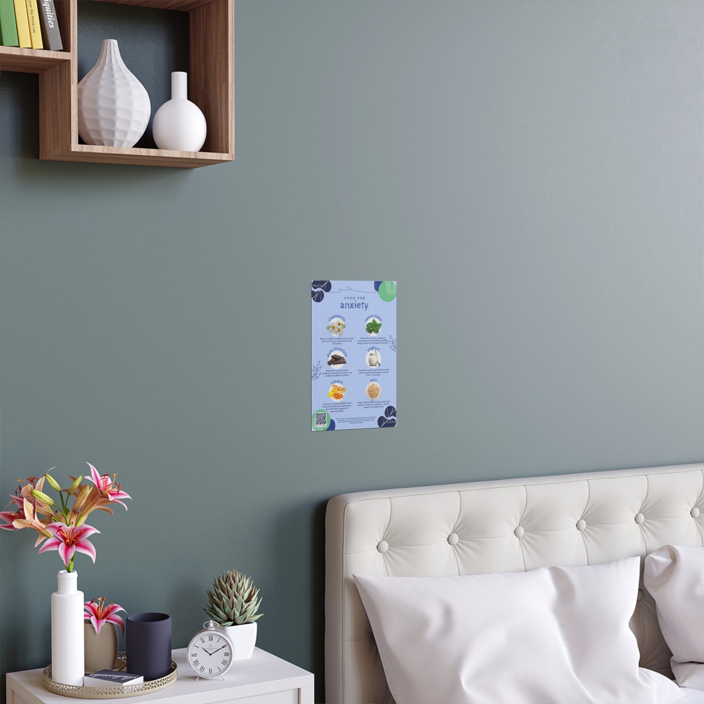 Food for Anxiety Silk Poster - Indoor & Outdoor Wall Decor