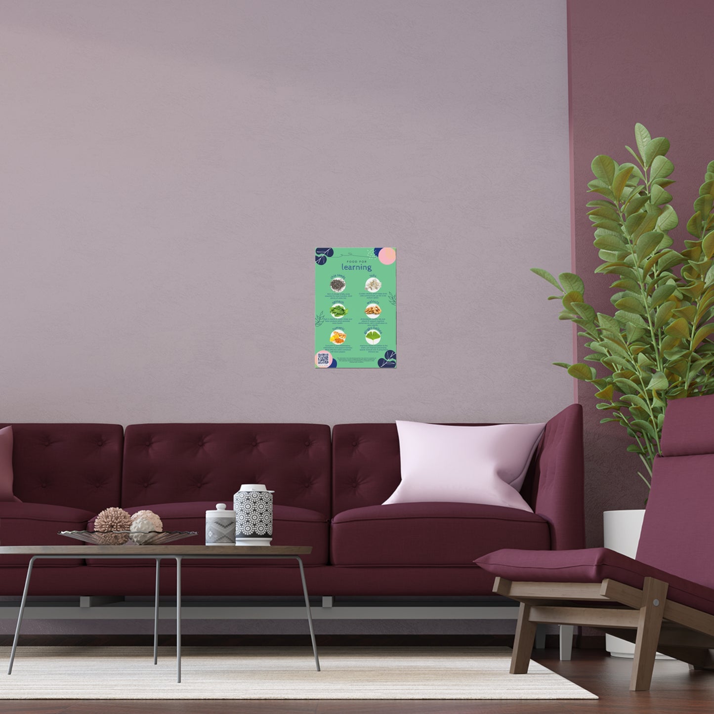 Food For Learning Silk Poster - Indoor & Outdoor Wall Decor