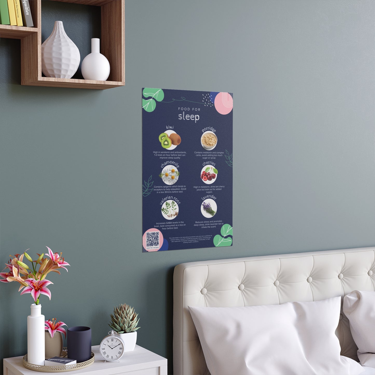 Food For Sleep Silk Poster - Indoor & Outdoor Wall Decor