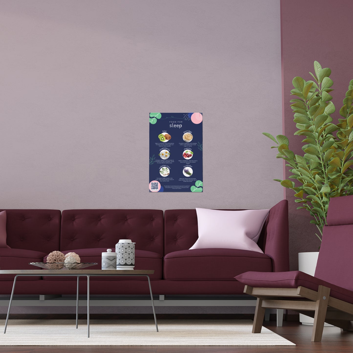Food For Sleep Silk Poster - Indoor & Outdoor Wall Decor