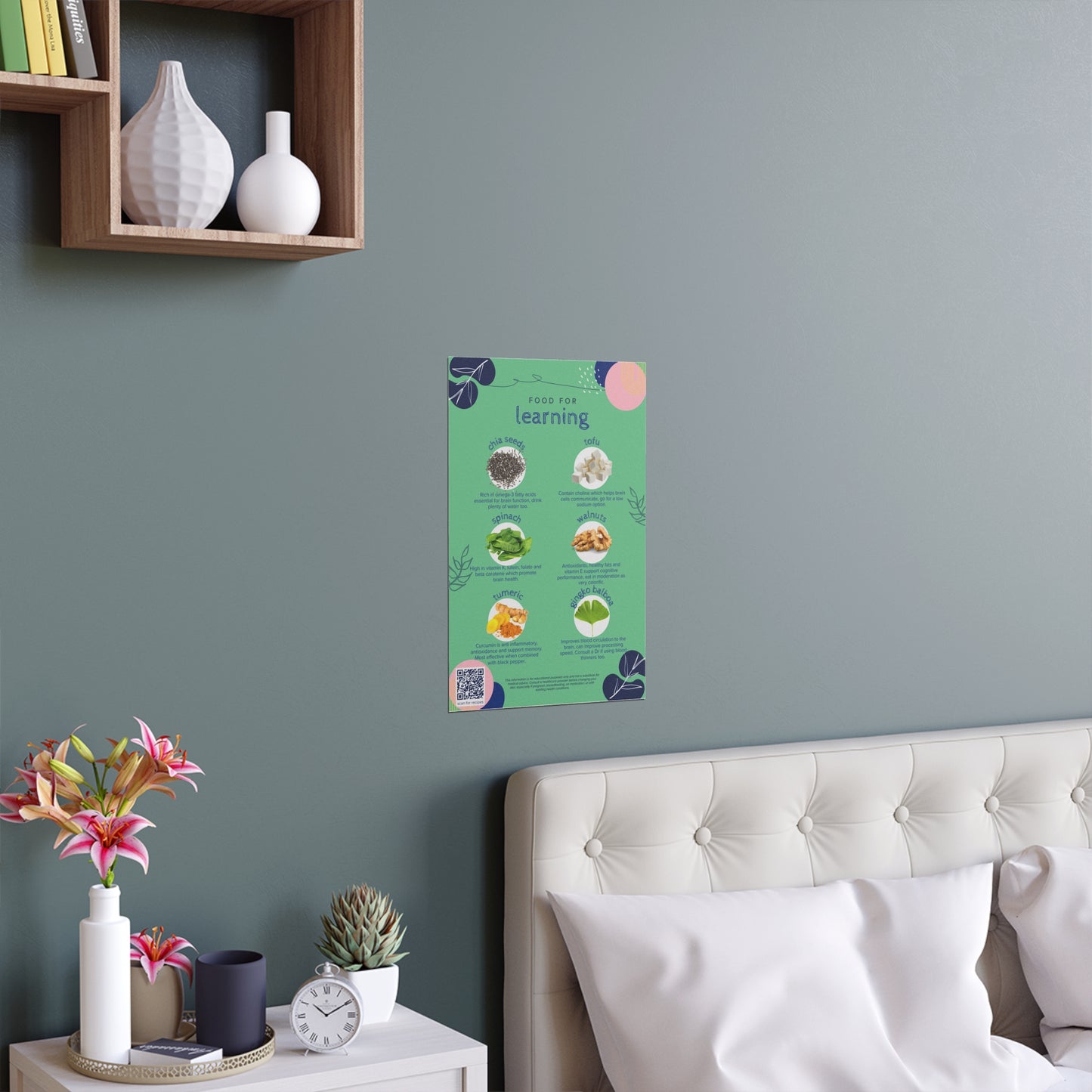 Food For Learning Silk Poster - Indoor & Outdoor Wall Decor