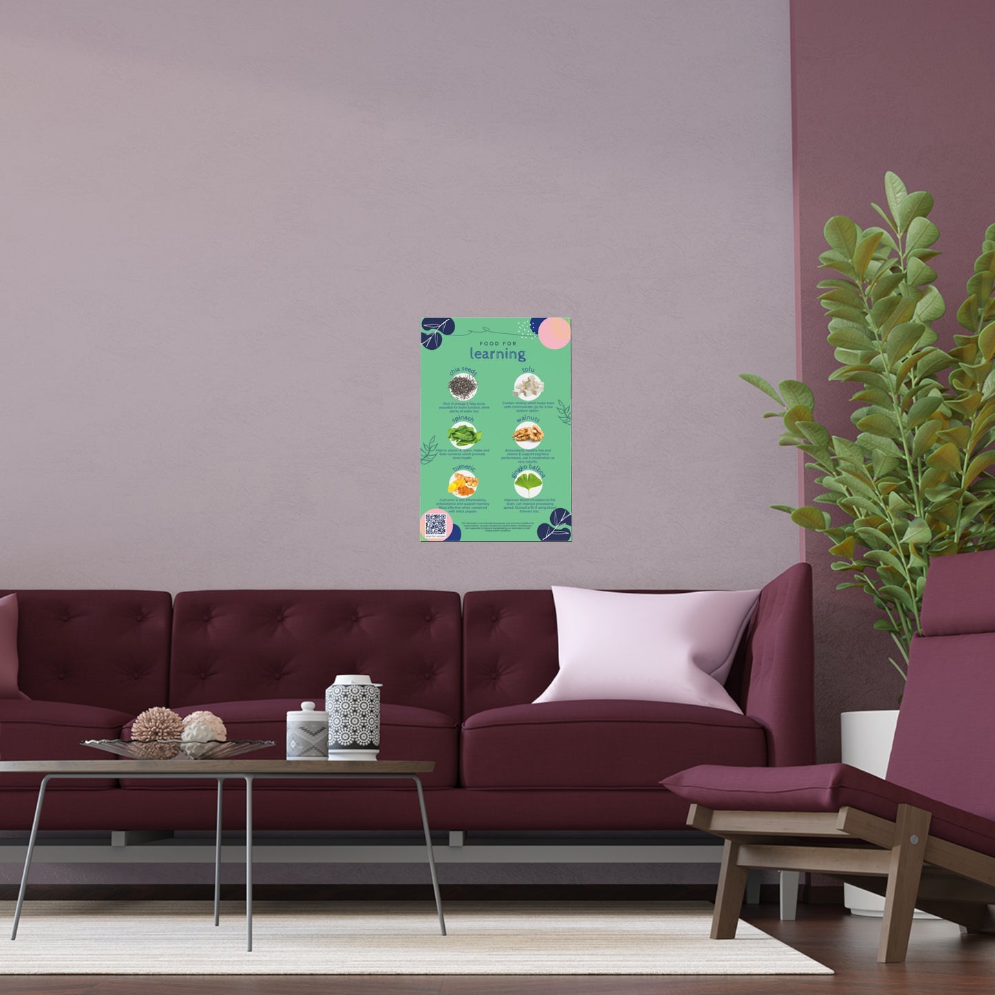 Food For Learning Silk Poster - Indoor & Outdoor Wall Decor
