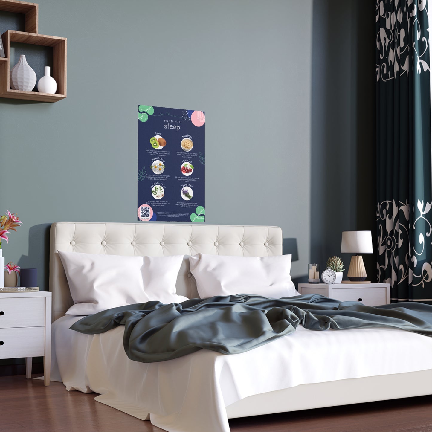 Food For Sleep Silk Poster - Indoor & Outdoor Wall Decor