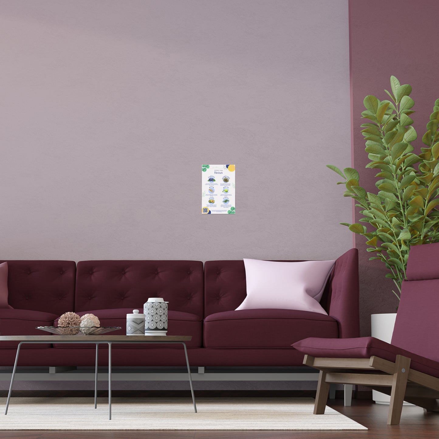 Food For Focus Silk Poster - Indoor & Outdoor Wall Decor